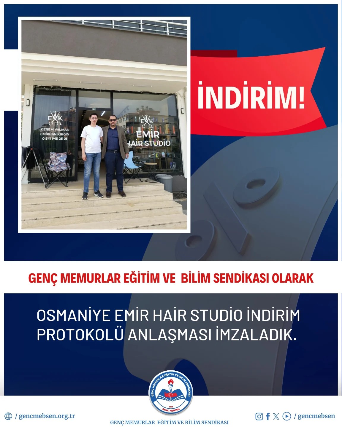 Osmaniye Emir Hair Studio İle İndirim Protokolü Anlaşması İmzaladık